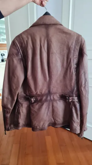 Giacca in vera pelle marrone