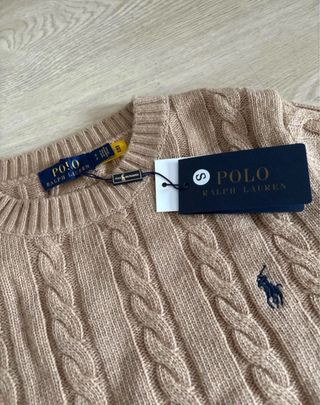Jersey Polo Ralph Lauren Beige Cable Knit