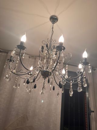 Lámpara de lágrimas cristal y metal