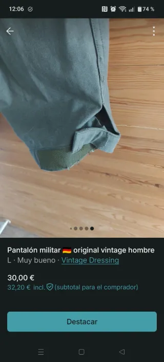 Pantaloni militari vintage da uomo taglia L
