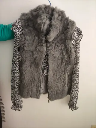 Chaqueta de cuadros beige y marrón