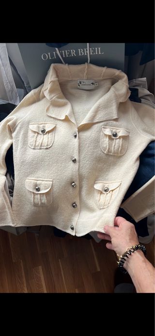 Chaqueta-americana lana cruda S/M botones metálico