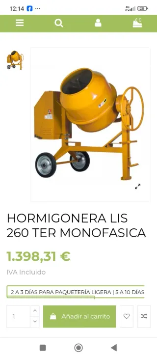 Hormigonera LIS 260 TER Monofásica