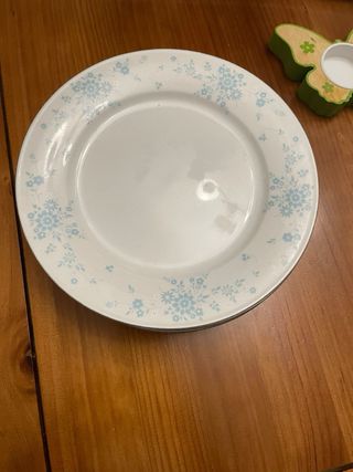 Juego de 5 Platos de Postre Florales Azules