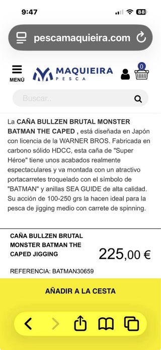 Caña de pescar Jigging Bullzen batman