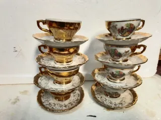 Servizio tazzine caffè porcellana vintage