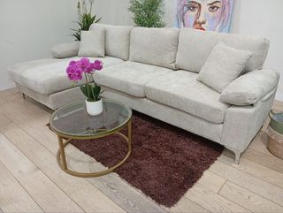 Sofá chaise longue 260cm beige