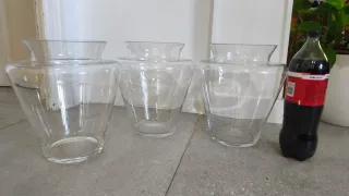 Floreros de cristal transparente