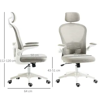 Silla de Oficina Ergonómica Malla Gris