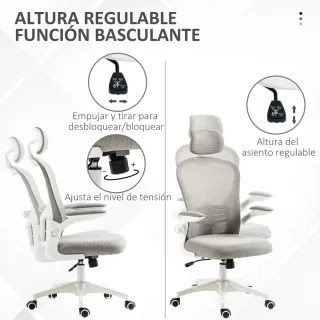 Silla de Oficina Ergonómica Malla Gris