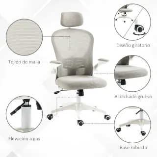 Silla de Oficina Ergonómica Malla Gris