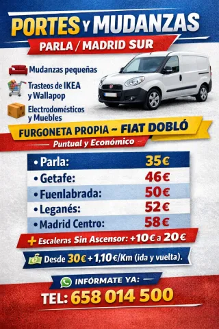 “Servicio de portes y mudanzas en Parla y Madrid