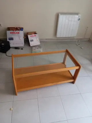 Mesas de centro madera y cristal