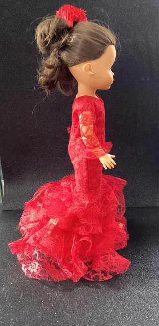 Nancy Vestido Flamenca Rojo Encaje.