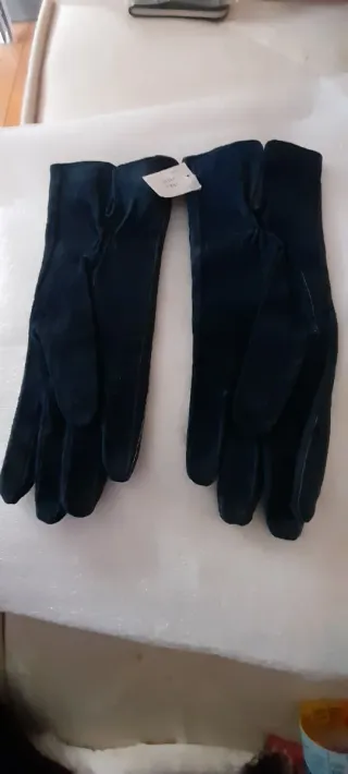 Guanti in vera pelle blu