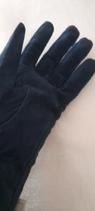 Guanti in vera pelle blu