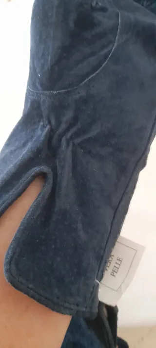 Guanti in vera pelle blu
