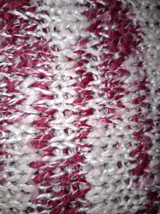 Jersey Mujer Beige y Rojo