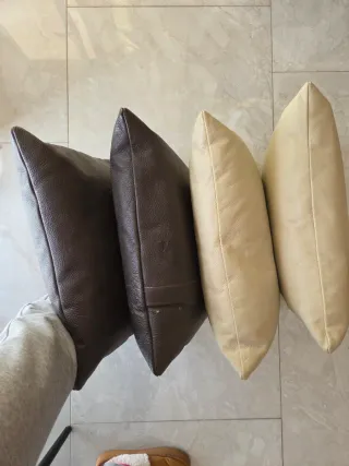 Lote 4 cojines piel El Corte Inglés