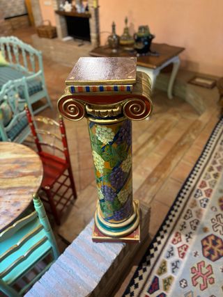 Columna jónica peana antigua hecha a mano vintage