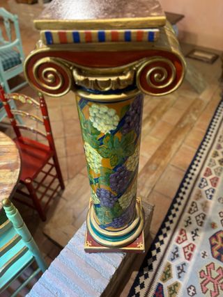 Columna jónica peana antigua hecha a mano vintage