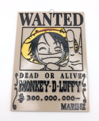 One Piece Monkey D Luffy Wanted Poster Wall Art 3D