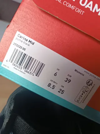 Botas Puma Mujer Negras y Blancas talla 39