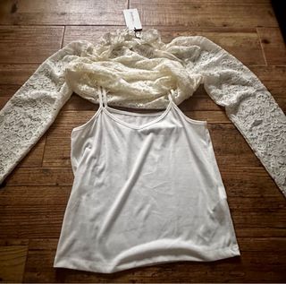 Camiseta encaje manga larga con tirantes (camisa)