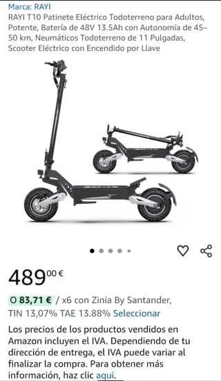 Patinete Eléctrico OTT10 900V