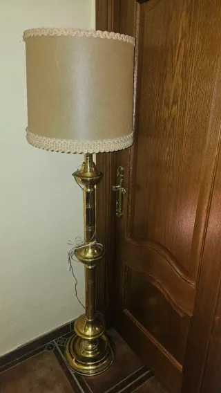 Lámpara vintage tela y metal