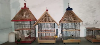 Jaulas para pájaros de madera