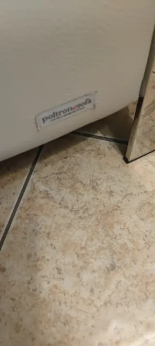 Divano PoltroneSofà vera Pelle Grigio Perla