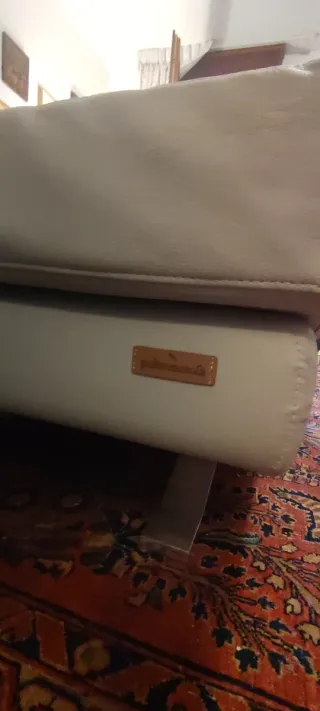 Divano PoltroneSofà vera Pelle Grigio Perla