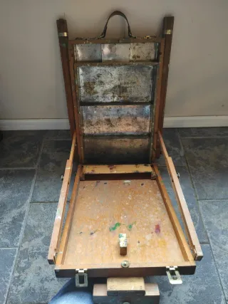 Caballete de pintor antiguo grande