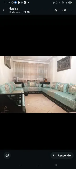 Salón marroquí madera y tela