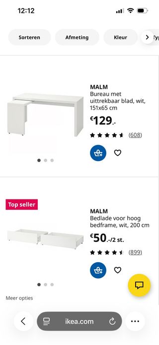 Escritorio MALM blanco extensible