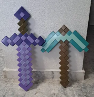 Spade e Picconi Minecraft Viola e Turchese