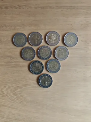 Lote de 10 monedas de 2 euros