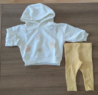 Conjunto bebé 0-3 meses blanco y amarillo