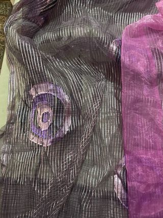 Tenda a tre veli sfumature viola, lilla e grigio