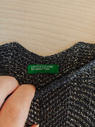 Top tirantes Benetton plateado talla S - Nuevo