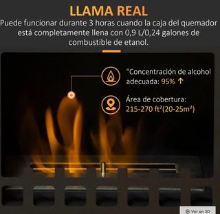 Estufa Bioetanol HOMCOM 7000 BTU