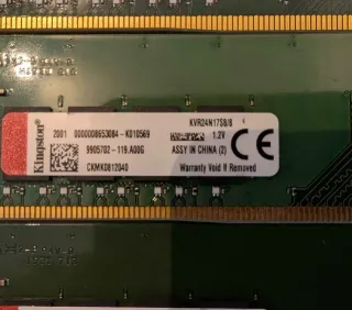 2x Kingston DDR4 8GB KVR24N17S8/8