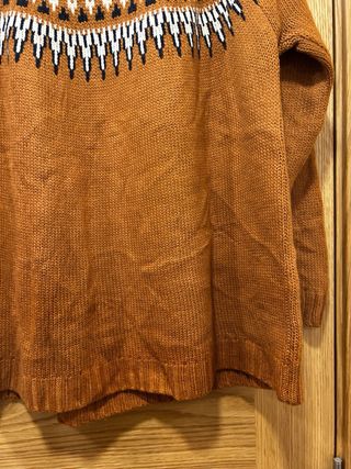 Jersey Invierno Mujer XL Naranja Geométrico
