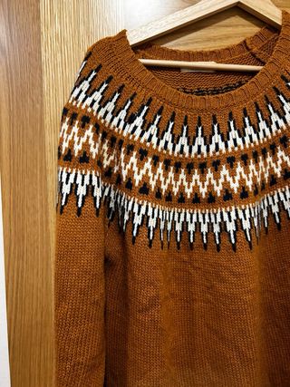 Jersey Invierno Mujer XL Naranja Geométrico