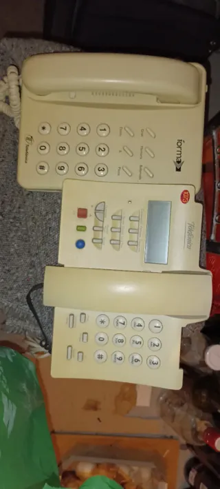 2 Teléfonos fijo Telefonica Beige