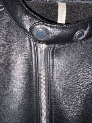 Chaqueta Biker Zara Piel Sintética Negra