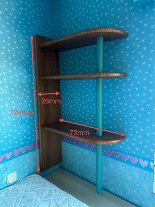 Muebles dormitorio juvenil madera y azul turquesa