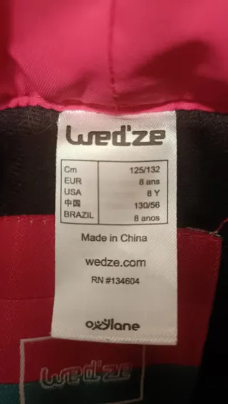 Pantalón de esquí rosa 8 años