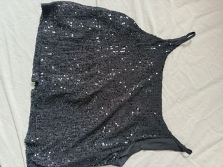 Top lentejuelas negro